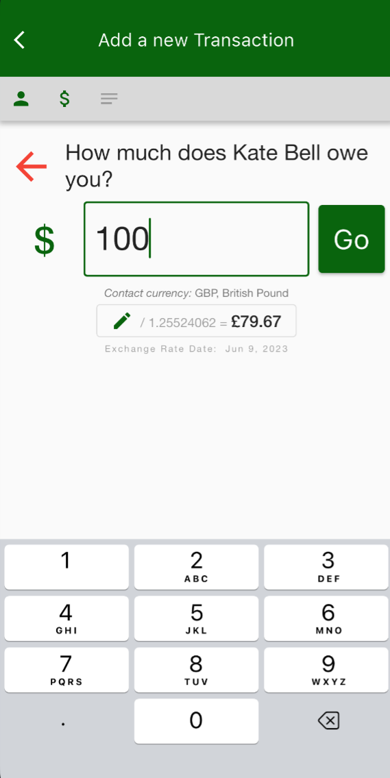 PayMeLater App Interface